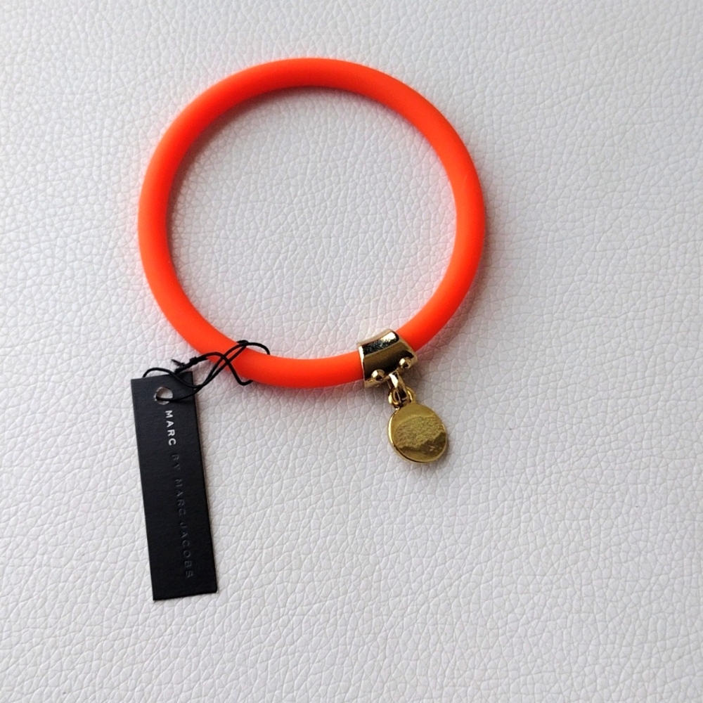 Marc By Marc Jacobs Vibrant Orange Bracelet with Gold Accent